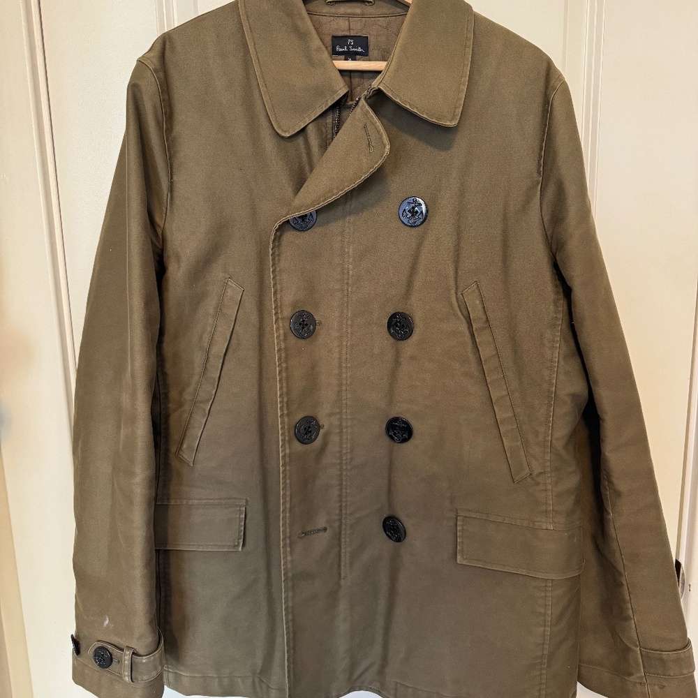 Paul Smith Peacoat, Green, Men XL